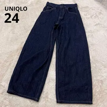 [ 24 ] 유니클로 네이비 데님 배기 커브 청바지