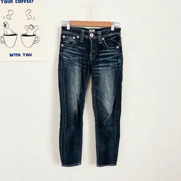 로데오 크라운 스키니 데님 워시 가공 구제 의류 캐주얼 모드