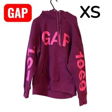 [ 레어 컬러 ] GAP 갭 로고 후드티 보르도 XS 사이즈