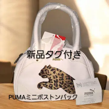 새상품급 PUMA 푸마 레오파드 무늬 미니 보스턴 백 화이트