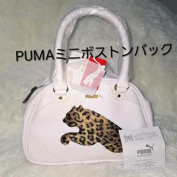 새상품급 PUMA 푸마 레오파드 무늬 미니 보스턴 백 화이트
