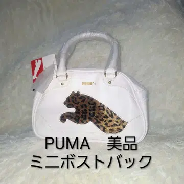새상품급 PUMA 푸마 레오파드 무늬 미니 보스턴 백 화이트