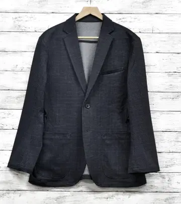 테일러드 자켓 남성용 스트레치 네이비 글렌체크 M 사이즈