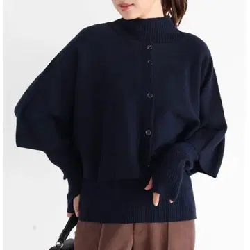 VIN 케이프 하이넥 니트 앙상블