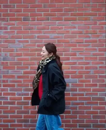 허그아워 & manipuri 콜라보 레오파드 pt 패턴 스카프