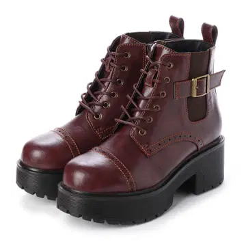 YOSUKE 다크 브라운 레이스업 부츠