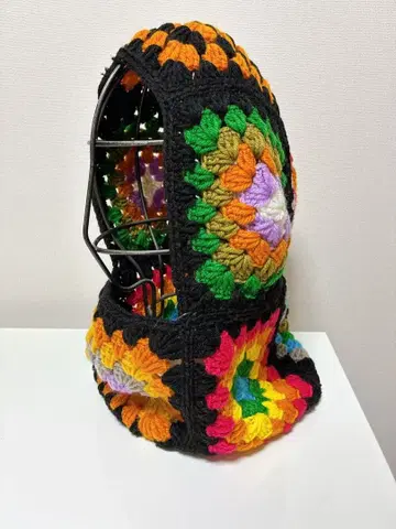 새상품 discovered 디스커버드 플라워 무늬 크로셰 니트 발라클라바