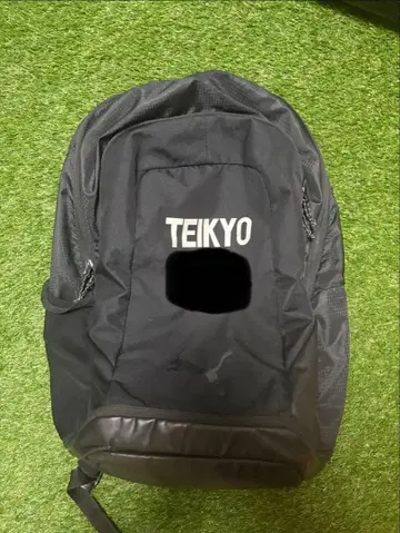 TEIKYO 블랙 백팩 메쉬 포켓 부착