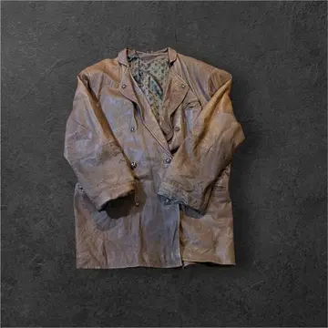 VINTAGE 더블 브레스트 가죽 자켓