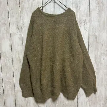 eur3 에울 큐브 브라운 브라운 라메 믹스 빅 사이즈 니트