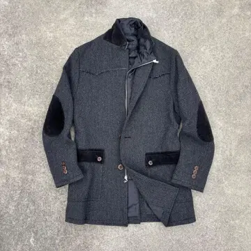 COMME CA DU MODE MEN 바스코풍 헤링본 충전솜 코트 M