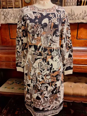 루이 샨탄 승마 디자인 니트 원피스