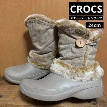 CROCS 스웨이드 어그 부츠 사이즈 24cm 베이지