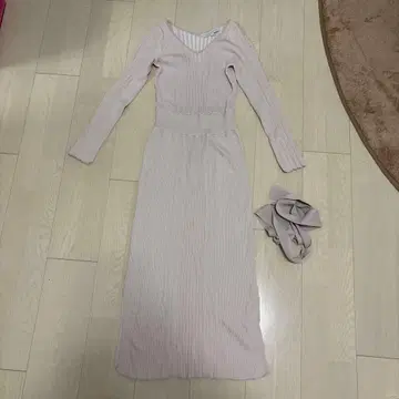 MERCURYDUO 핑크 니트 롱 원피스