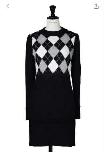 herlipto Moor Argyle Ribbon Knit Dress