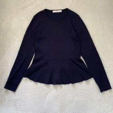 에스트네이션 리브 니트 긴팔 밑단 플레어 울 100% 네이비 38