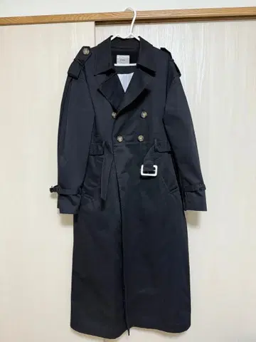 블랙 트렌치코트 더블 브레스트