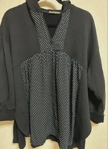 플라보아 블랙 도트 맨투맨 맨투맨 트레이닝복