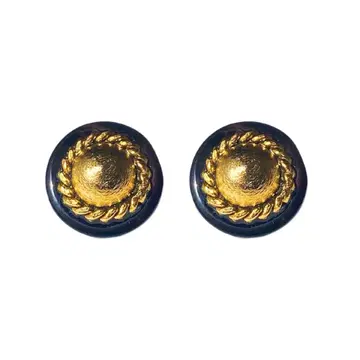 영국 부품 현지 구매 골드 블랙 라운드형 귀찌