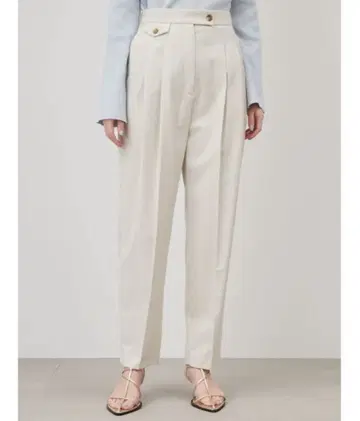 미라 오웬 3 피스 센터 프레스 2 턱 와이드 팬츠