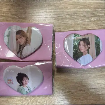 ILLIT 하트형 캔뱃지 민지 모카 유나 묶음 판매