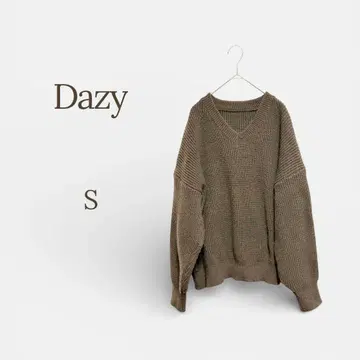 Dazy 니트 스웨터 루즈핏 캐주얼 내추럴 브라운 무지 S