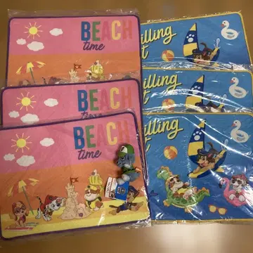 퍼피 구조대 러그 매트 6개 세트 봉제 인형