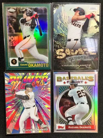 TOPPS 요미우리 자이언츠 오카모토 카즈마 인서트 카드 4장 세트