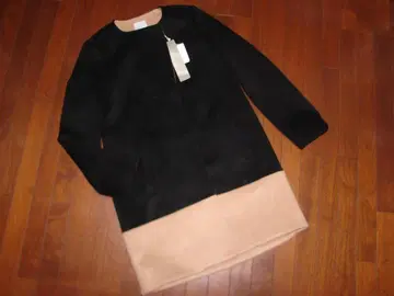 새상품 OPAQUE.CLIP 바이컬러 코트 블랙 x 베이지 M