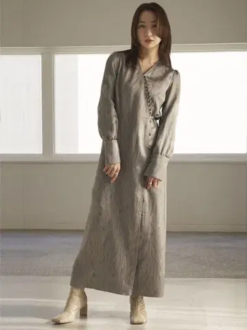 프레이 아이디 자카드 새틴 원피스