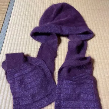 후드 부착 퍼플 머플러