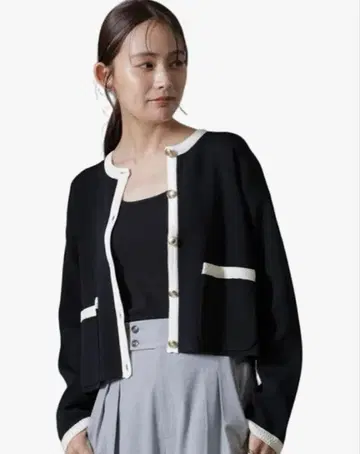 [나노 유니버스] 세탁기 사용 가능 바이컬러 니트 자켓 가디건