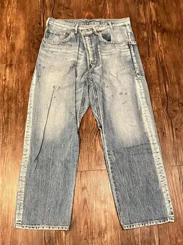 RNA 와이드 레그 데미지 데님 팬츠 M 빈티지 변형