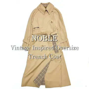 극미품 노블 빈티지 뉴앙스 오버 트렌치 노바 체크