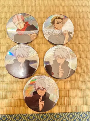 주술회전 홀로그램 캔뱃지 5개 세트