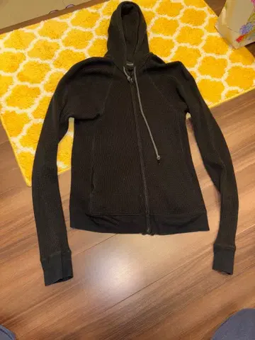 라드뮤지 블랙 후드 부착 리브 후드티 Z206-603 캐시미어