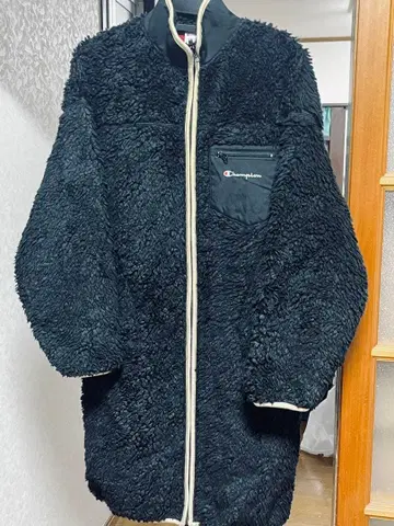Champion 블랙 플리스 자켓 L 사이즈