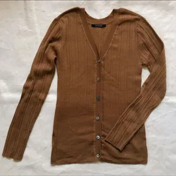 MACPHEE 브라운 V넥 니트 가디건