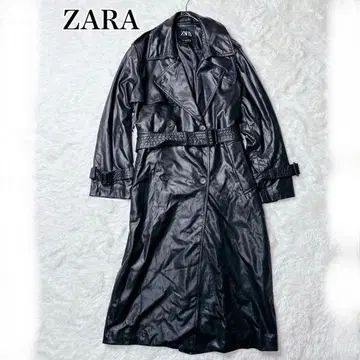 새상품급 ZARA 인조 가죽 롱 코트 블랙 XL 자라