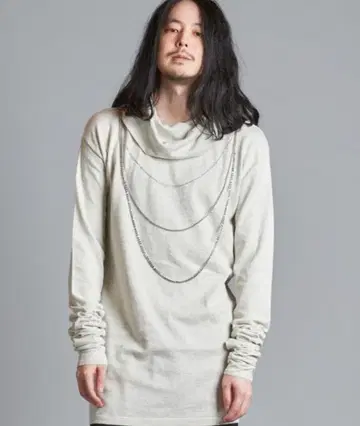 노아이디 체인 오프 터틀 니트 풀오버