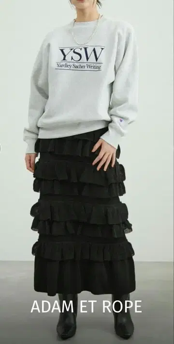 ADAM ET ROPE 프릴 니트 스커트 프리 사이즈