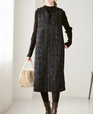 [ 새상품 택 포함 ] 로페피크닉 트위드 원피스