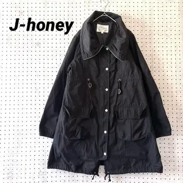 제이허니 모즈 코트 넉넉한 실루엣 블랙 발수 가공풍 ( L ) 면 혼방