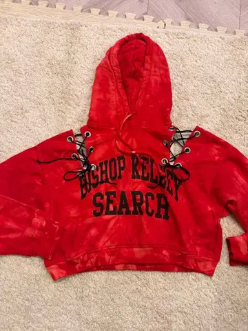 USED 리메이크 후드티 레이스업