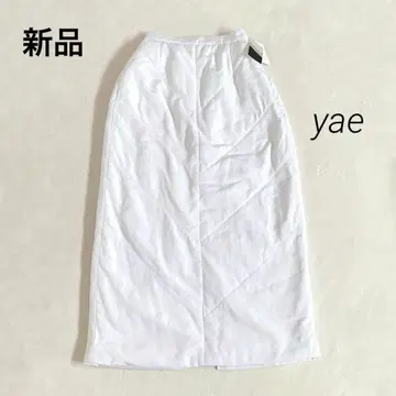 새상품 yae 퍼 롱 스커트 36 화이트