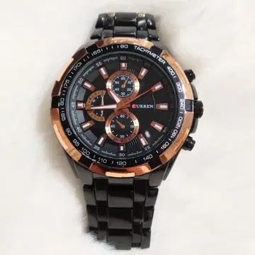 CURREN 남성용 손목시계 작동품 보기 쉬운 큰 다이얼 블랙