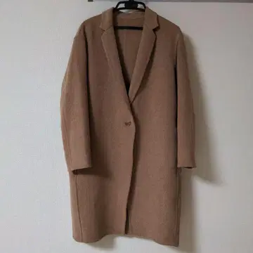 새상품급 유니클로 더블 페이스 코쿤 코트 M 싱글 버튼 롱 코트