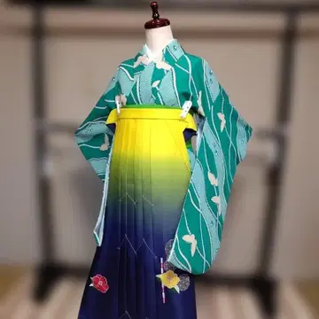 2자 소매 하카마 세트 졸업식 미사용품 끈 길이 87cm