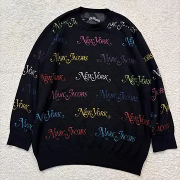 마크제이콥스 뉴욕 매거진 라메 니트 풀오버 로고 새상품급