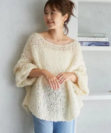 Plage 플라주 HAND KNIT 점보 풀오버 화이트